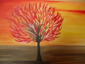 Albero di fuoco, Acrylic on canvas, 2008